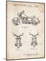 PP901-Vintage Parchment Kawasaki Motorcycle Patent Poster-Cole Borders-Mounted Giclee Print