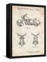 PP901-Vintage Parchment Kawasaki Motorcycle Patent Poster-Cole Borders-Framed Stretched Canvas