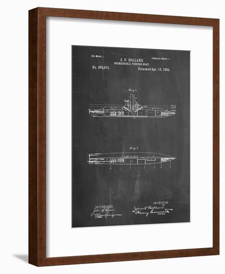 PP91-Chalkboard Holland Submarine Patent Poster-Cole Borders-Framed Giclee Print