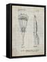 PP915-Antique Grid Parchment Lacrosse Stick 1936 Patent Poster-Cole Borders-Framed Stretched Canvas