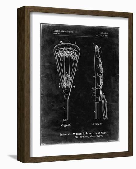 PP915-Black Grunge Lacrosse Stick 1936 Patent Poster-Cole Borders-Framed Giclee Print