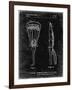 PP915-Black Grunge Lacrosse Stick 1936 Patent Poster-Cole Borders-Framed Giclee Print