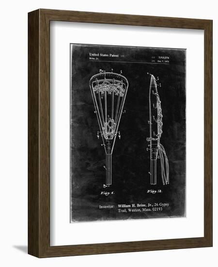 PP915-Black Grunge Lacrosse Stick 1936 Patent Poster-Cole Borders-Framed Giclee Print