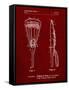 PP915-Burgundy Lacrosse Stick 1936 Patent Poster-Cole Borders-Framed Stretched Canvas