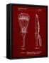 PP915-Burgundy Lacrosse Stick 1936 Patent Poster-Cole Borders-Framed Stretched Canvas