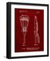 PP915-Burgundy Lacrosse Stick 1936 Patent Poster-Cole Borders-Framed Giclee Print