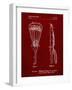 PP915-Burgundy Lacrosse Stick 1936 Patent Poster-Cole Borders-Framed Giclee Print