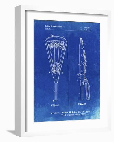 PP915-Faded Blueprint Lacrosse Stick 1936 Patent Poster-Cole Borders-Framed Giclee Print