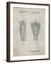 PP916-Antique Grid Parchment Lacrosse Stick Patent Poster-Cole Borders-Framed Giclee Print