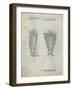 PP916-Antique Grid Parchment Lacrosse Stick Patent Poster-Cole Borders-Framed Giclee Print