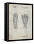 PP916-Antique Grid Parchment Lacrosse Stick Patent Poster-Cole Borders-Framed Stretched Canvas