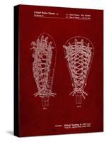 PP916-Burgundy Lacrosse Stick Patent Poster-Cole Borders-Stretched Canvas