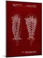 PP916-Burgundy Lacrosse Stick Patent Poster-Cole Borders-Mounted Giclee Print