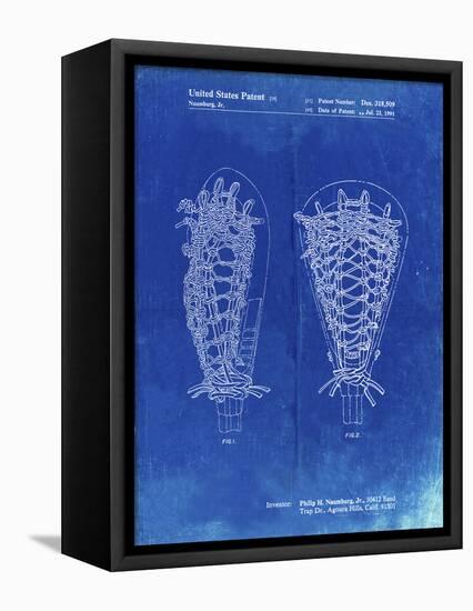 PP916-Faded Blueprint Lacrosse Stick Patent Poster-Cole Borders-Framed Stretched Canvas