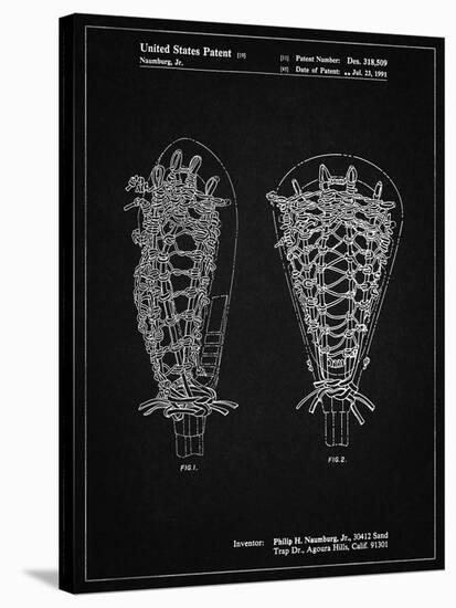 PP916-Vintage Black Lacrosse Stick Patent Poster-Cole Borders-Stretched Canvas