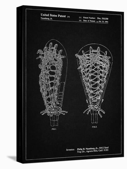PP916-Vintage Black Lacrosse Stick Patent Poster-Cole Borders-Stretched Canvas