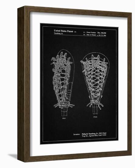 PP916-Vintage Black Lacrosse Stick Patent Poster-Cole Borders-Framed Giclee Print