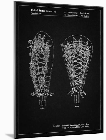 PP916-Vintage Black Lacrosse Stick Patent Poster-Cole Borders-Mounted Giclee Print
