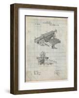 PP918-Antique Grid Parchment Last Sholes Typewriter Patent Poster-Cole Borders-Framed Giclee Print