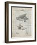 PP918-Antique Grid Parchment Last Sholes Typewriter Patent Poster-Cole Borders-Framed Giclee Print