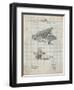 PP918-Antique Grid Parchment Last Sholes Typewriter Patent Poster-Cole Borders-Framed Giclee Print