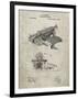 PP918-Sandstone Last Sholes Typewriter Patent Poster-Cole Borders-Framed Giclee Print