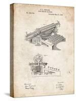 PP918-Vintage Parchment Last Sholes Typewriter Patent Poster-Cole Borders-Stretched Canvas