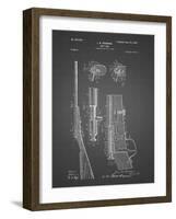 PP93-Black Grid Browning Bolt Action Gun Patent Poster-Cole Borders-Framed Giclee Print