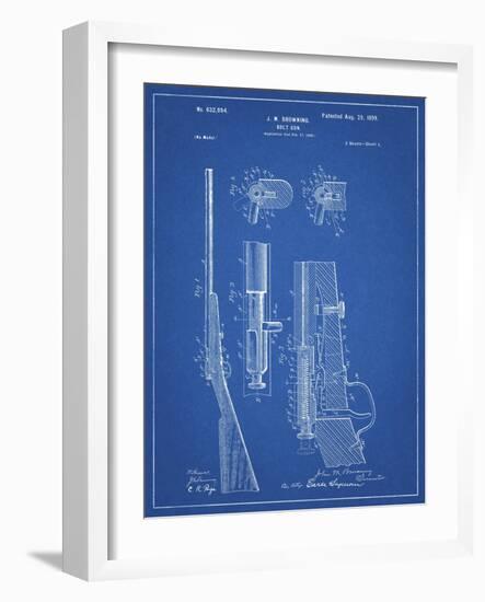 PP93-Blueprint Browning Bolt Action Gun Patent Poster-Cole Borders-Framed Giclee Print