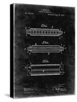 PP94-Black Grunge Hohner Harmonica Patent Poster-Cole Borders-Stretched Canvas