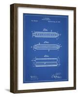 PP94-Blueprint Hohner Harmonica Patent Poster-Cole Borders-Framed Giclee Print