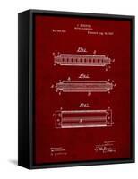 PP94-Burgundy Hohner Harmonica Patent Poster-Cole Borders-Framed Stretched Canvas