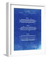 PP94-Faded Blueprint Hohner Harmonica Patent Poster-Cole Borders-Framed Giclee Print