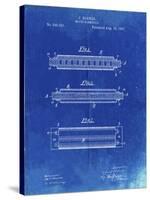 PP94-Faded Blueprint Hohner Harmonica Patent Poster-Cole Borders-Stretched Canvas