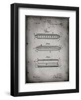 PP94-Faded Grey Hohner Harmonica Patent Poster-Cole Borders-Framed Giclee Print