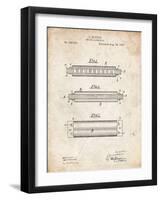 PP94-Vintage Parchment Hohner Harmonica Patent Poster-Cole Borders-Framed Giclee Print