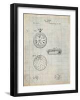 PP940-Antique Grid Parchment Lemania Swiss Stopwatch Patent Poster-Cole Borders-Framed Giclee Print