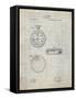 PP940-Antique Grid Parchment Lemania Swiss Stopwatch Patent Poster-Cole Borders-Framed Stretched Canvas