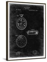 PP940-Black Grunge Lemania Swiss Stopwatch Patent Poster-Cole Borders-Framed Premium Giclee Print