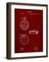 PP940-Burgundy Lemania Swiss Stopwatch Patent Poster-Cole Borders-Framed Giclee Print