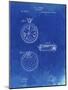 PP940-Faded Blueprint Lemania Swiss Stopwatch Patent Poster-Cole Borders-Mounted Giclee Print