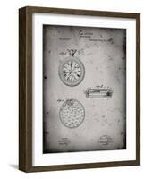 PP940-Faded Grey Lemania Swiss Stopwatch Patent Poster-Cole Borders-Framed Giclee Print