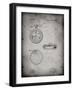 PP940-Faded Grey Lemania Swiss Stopwatch Patent Poster-Cole Borders-Framed Giclee Print