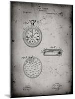 PP940-Faded Grey Lemania Swiss Stopwatch Patent Poster-Cole Borders-Mounted Giclee Print