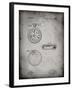 PP940-Faded Grey Lemania Swiss Stopwatch Patent Poster-Cole Borders-Framed Giclee Print