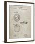 PP940-Sandstone Lemania Swiss Stopwatch Patent Poster-Cole Borders-Framed Giclee Print