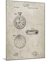 PP940-Sandstone Lemania Swiss Stopwatch Patent Poster-Cole Borders-Mounted Giclee Print