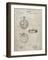 PP940-Sandstone Lemania Swiss Stopwatch Patent Poster-Cole Borders-Framed Giclee Print