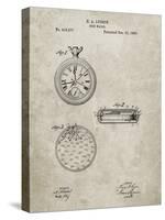 PP940-Sandstone Lemania Swiss Stopwatch Patent Poster-Cole Borders-Stretched Canvas