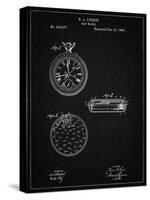 PP940-Vintage Black Lemania Swiss Stopwatch Patent Poster-Cole Borders-Stretched Canvas